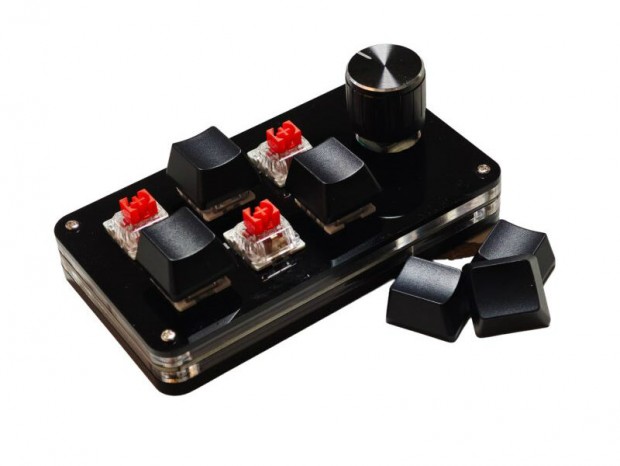 コントロールノブ搭載の6キーUSBプログラマブルキー、XYZA