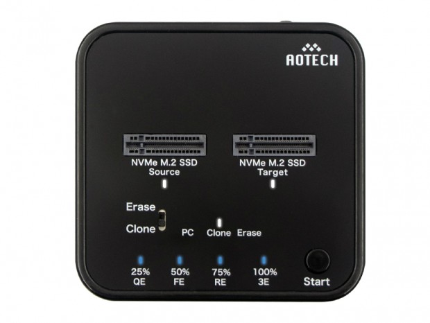 M.2 SSDを直挿しできるクローン・イレーススタンド、AOTECH「AOK-NVMERCL-20G」