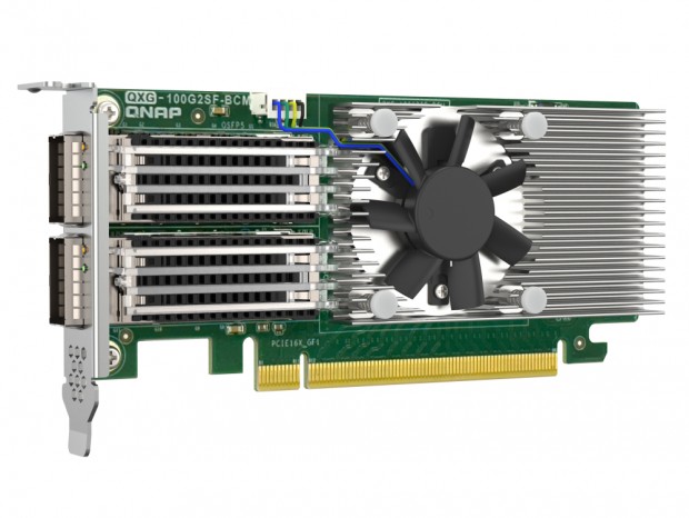 デュアルポート100GbEネットワークカード、QNAP「QXG-100G2SF-BCM」