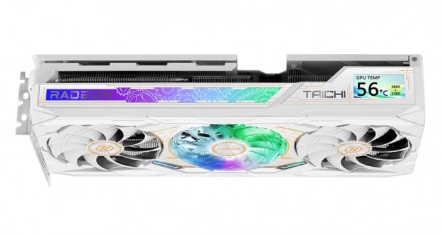 小型LCDを搭載したホワイトカラーのRadeon RX 9070 XT OCモデルが