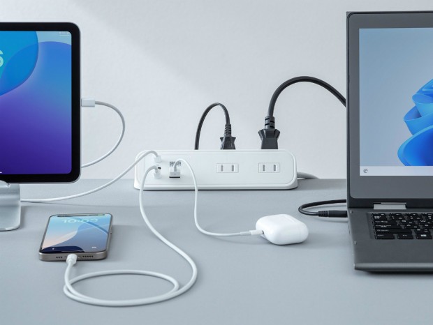 片手で抜き差しできる、65W USB PD対応クランプ固定式電源タップがサンワサプライから