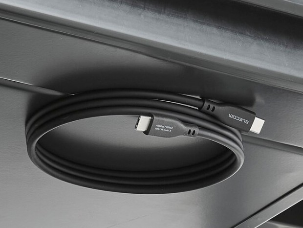 磁石で“くるんとまとまる”特許技術採用のUSB Type-Cケーブルがエレコムから