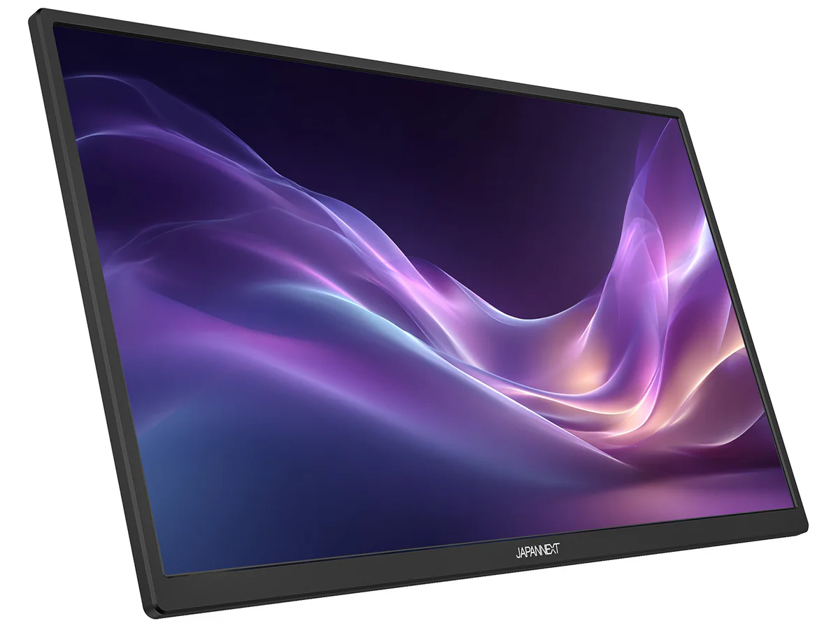 自立式キックスタンドを搭載した18.5型モバイルディスプレイが