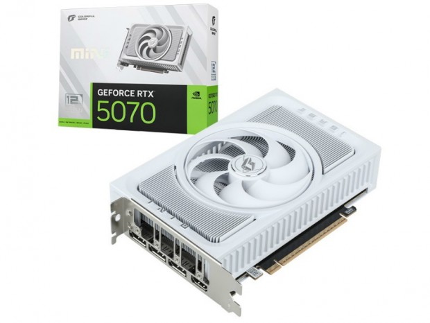 長さ180mm、2スロット厚の白いGeForce RTX 5070がColorfulから