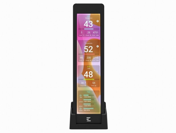 ZALMAN、PCケース内に設置できる9.16型縦長サブディスプレイ「ZM-MF916」発売開始