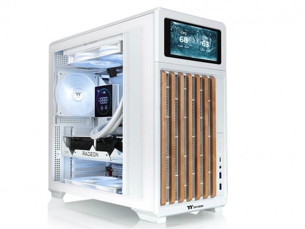 木製スラットパネルのフロント電源ミドルタワーPCケース、Thermaltake「TR300 WS」