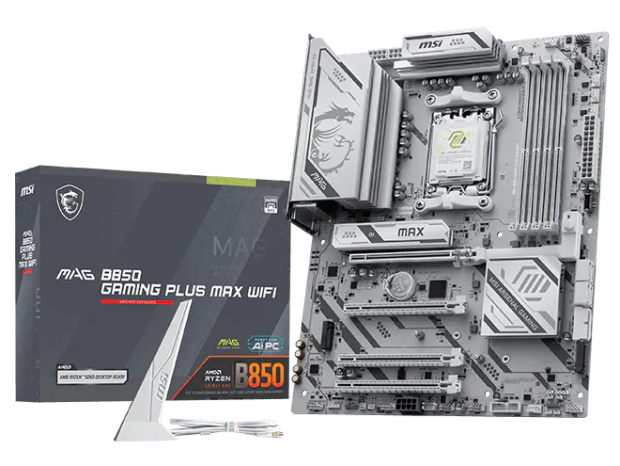 MSI、全身真っ白なAM5ゲーミングマザーボード「MAG B850 GAMING PLUS MAX WIFI」など3モデル