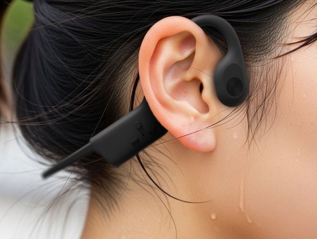耳をふさがず高音質なサウンドが楽しめる骨伝導ワイヤレスヘッドセットがエアリアから