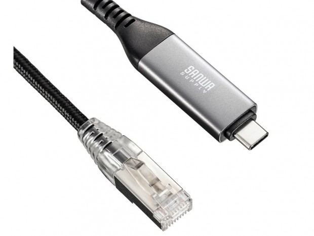 挿すだけで安定した通信ができる。USB Type-Cを有線LANに変換するケーブル
