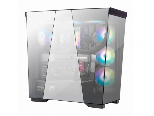 W字型ミラーガラスを採用するショーケース風ミドルタワー、In Win「W50」