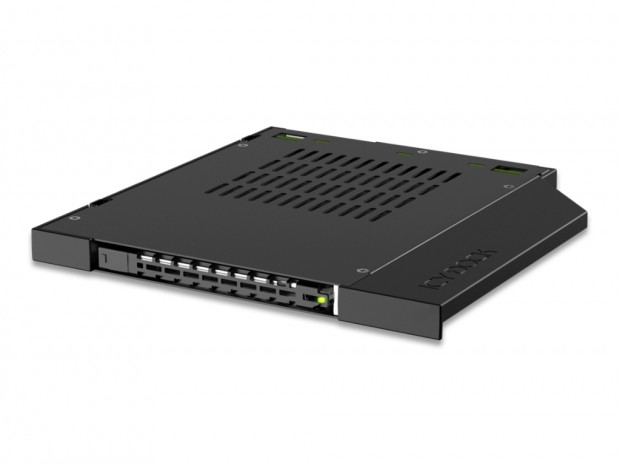 スリム光学ベイにU.2/U.3 SSDを搭載できるリムーバブルラックがICY DOCKから