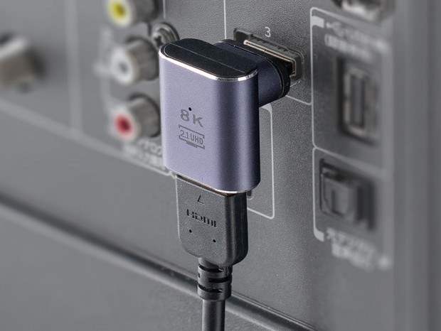 8K/60Hz対応のマグネット着脱式HDMIアダプタ。配線方向で選べる3種発売