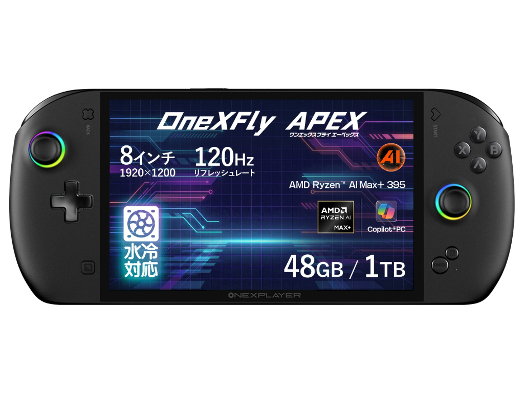外付け水冷対応のRyzen AI Max+ 395搭載ポータブルゲーミングPC