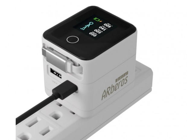 充電状況をアニメーションで表示するUSB充電器、エアリア「DIGITAL ARberos」