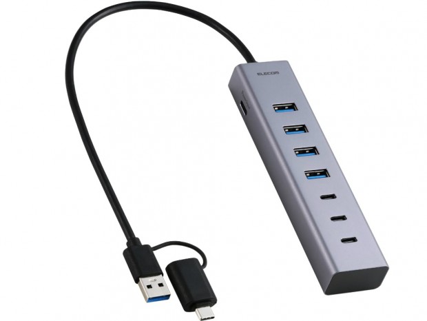 iPadやノートPCのポート不足を解消。セルフパワー給電も可能な7ポートUSBハブがエレコムから