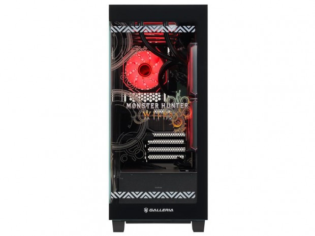 リオレウスを配したピラーレス筐体。GALLERIA「モンスターハンターワイルズ」コラボPC受注開始