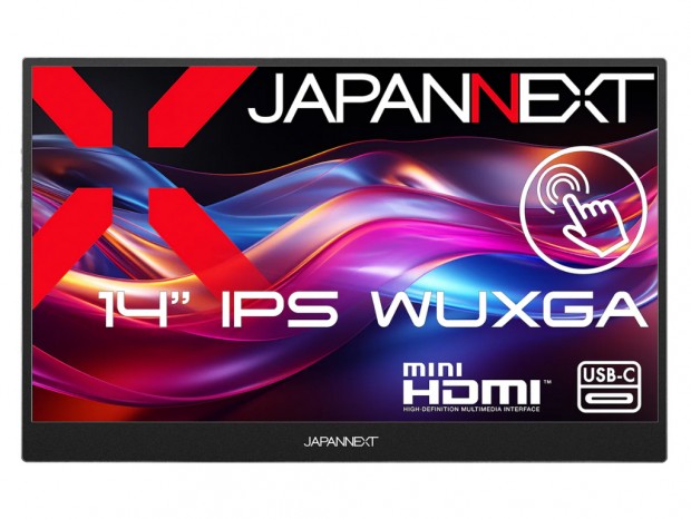 JAPANNEXT、10点マルチタッチ対応の14型WUXGAモバイル液晶計2機種発売