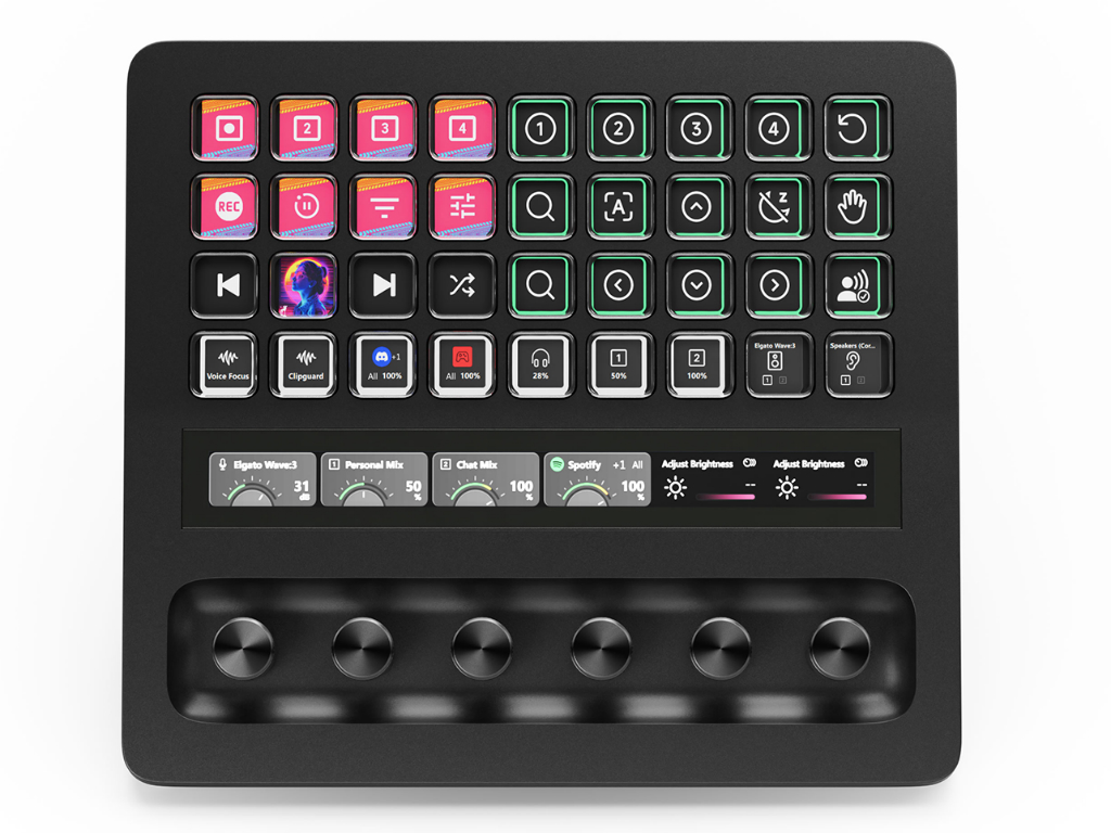 36個のLCDキーと6つのダイヤルを備えた、Elgatoのショートカットキー