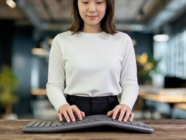 ユニーク、ニュートラルポジションに導く無線エルゴキーボード「K680ERG」