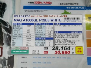 MAG A1000GL PCIE5 WHITE