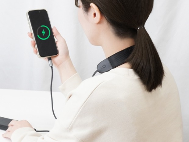 サンコー、ブルブル振動して首周りをリフレッシュできる首掛け式充電ケーブル