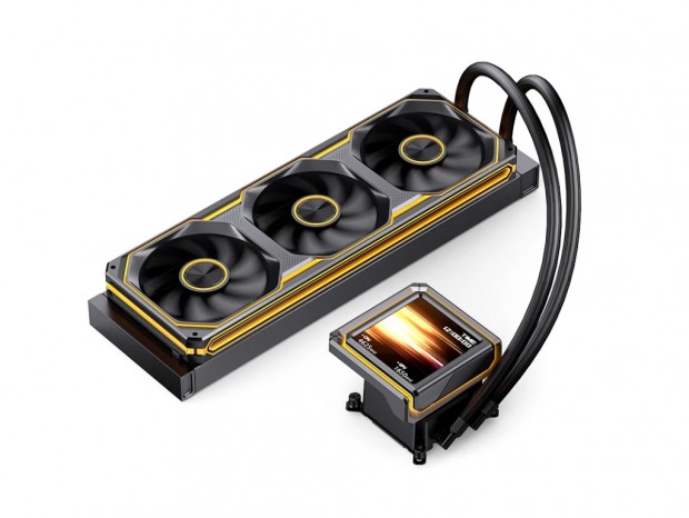 3.95インチ液晶とインフィニティミラー搭載の360mm AIO水冷、JONSBO「TX-360 Black」