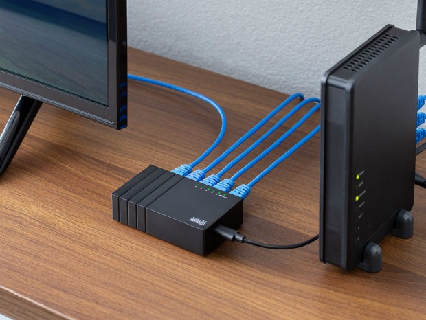 サンワサプライ、USB Type-C給電で動く5ポートギガビットハブ発売
