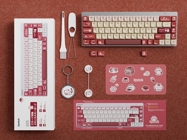 わずか435gの薄型軽量設計。Syntech、3種の癒やしデザインを採用するロープロ赤軸メカニカルキーボード