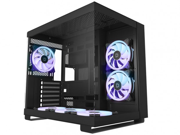 ドスパラセレクト、2面強化ガラスのピラーレスデザインPCケース発売
