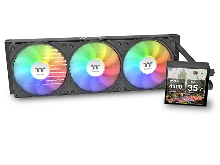 磁気着脱式の3.95インチスクエア液晶搭載AIO水冷、Thermaltake「LB360