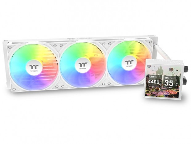 磁気着脱式の3.95インチスクエア液晶搭載AIO水冷、Thermaltake「LB360 Ultra ARGB Sync」