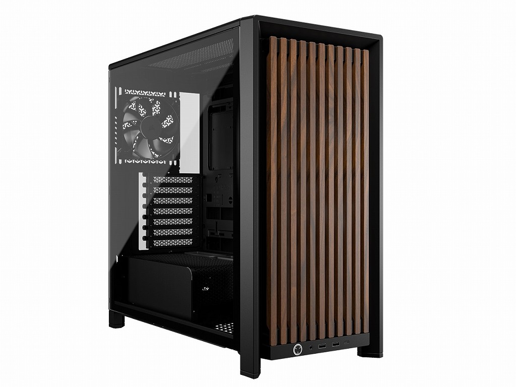 木製パネルやRGBパネル採用ミドルタワー、CORSAIR「FRAME 4000 RS