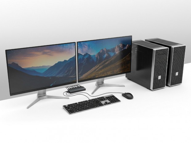 2台のPCで4Kデュアルディスプレイを共有できるPC切替器がサンワサプライから