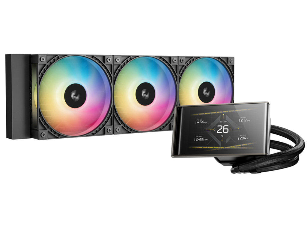 DeepCool、4.5型可動ディスプレイ搭載の360mm水冷「LT360 VISION ARGB
