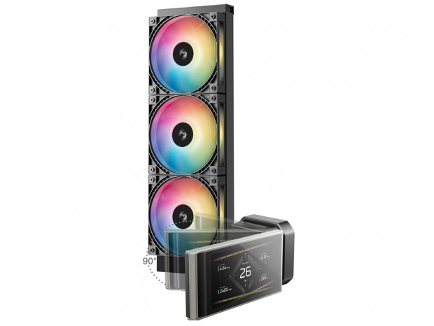 DeepCool、4.5型可動ディスプレイ搭載の360mm水冷「LT360 VISION ARGB」24日発売