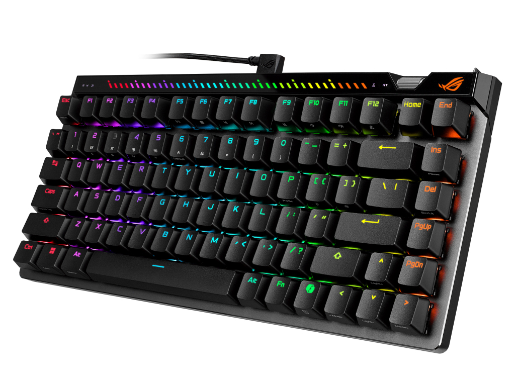 ホロウスクエアステム磁気スイッチ採用75％キーボード、ASUS「ROG
