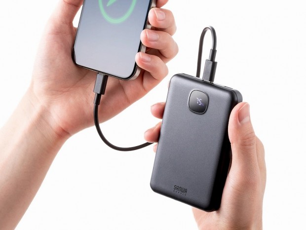 サンワダイレクト、発火しにくく安全な半固体電池採用のモバイルバッテリー発売