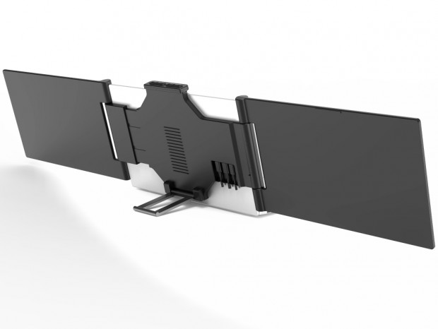 ソースネクスト、ノートPCを3画面化する「DIGI+14インチデュアル拡張ディスプレイ」