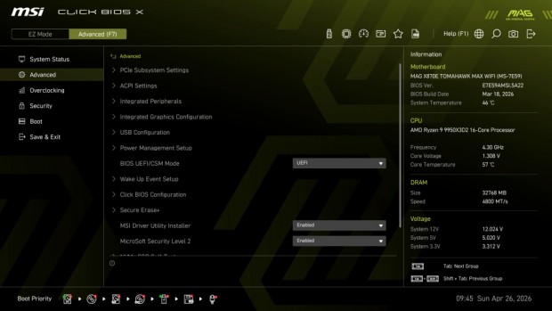 MAG X870E TOMAHAWK MAX WIFI