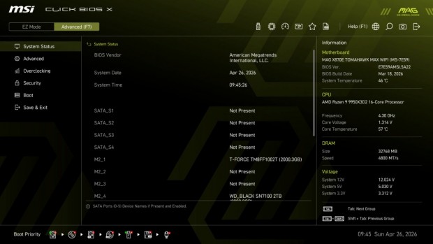 MAG X870E TOMAHAWK MAX WIFI