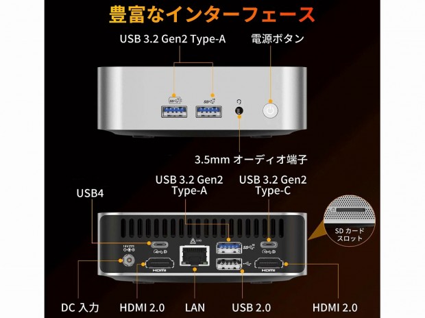 GEEKOM、4画面出力が可能なRyzen 7 8745HS搭載ミニPC「A8」など2機種発売