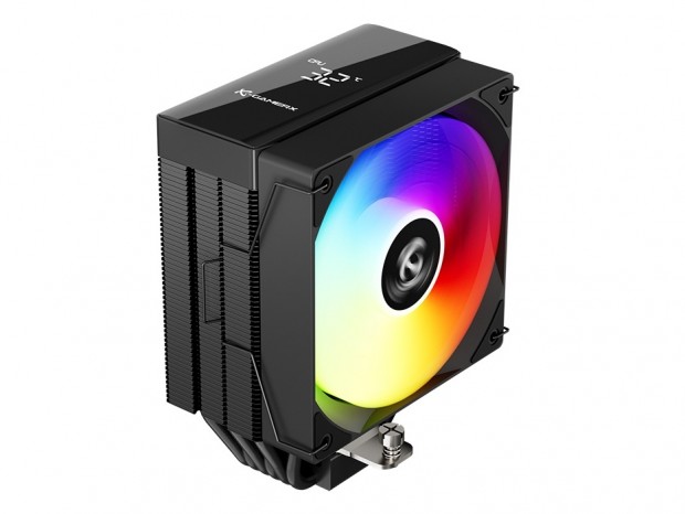 温度表示ディスプレイ搭載サイドフローCPUクーラー、アイネックス「AEOLUS MK2」計2色