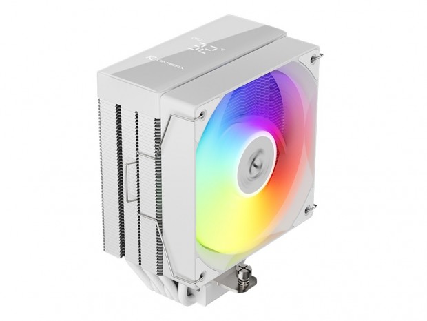 温度表示ディスプレイ搭載サイドフローCPUクーラー、アイネックス「AEOLUS MK2」計2色