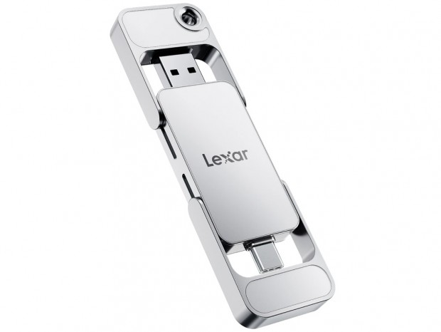 最大転送2,000MB/sのデュアルコネクタ対応USBメモリ型SSD、Lexar「Dual Drive Portable SSD D70E」