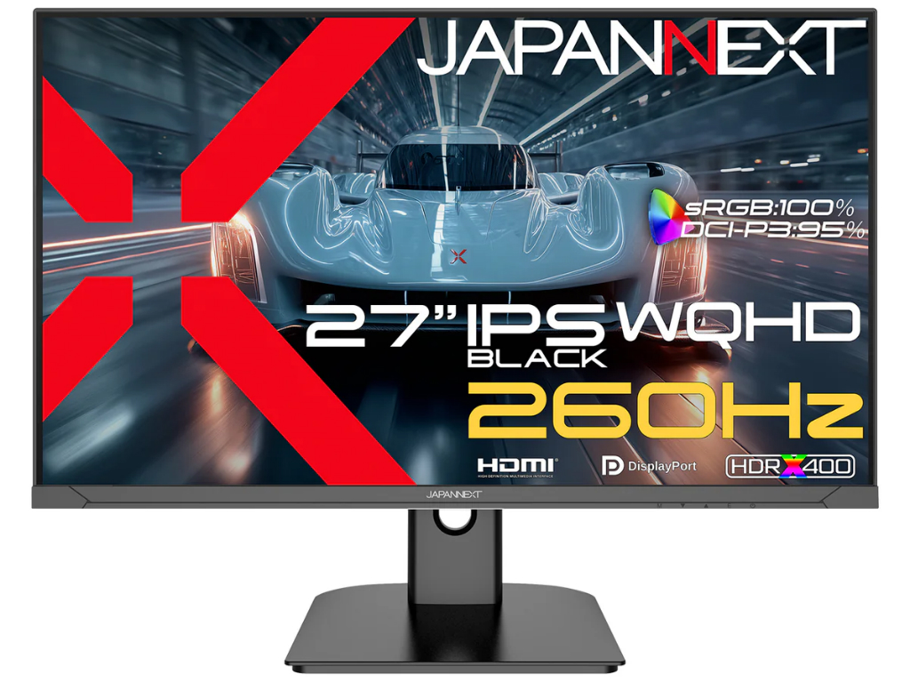 260Hz/1ms対応のIPS BLACK採用27型WQHDゲーミングディスプレイが