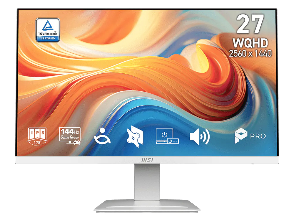 【美品】MSI ホワイト 27インチ WQHD MSI、144Hz/WQHD対応の白い27型ビジネス液晶「PRO MP273QW E14」21日