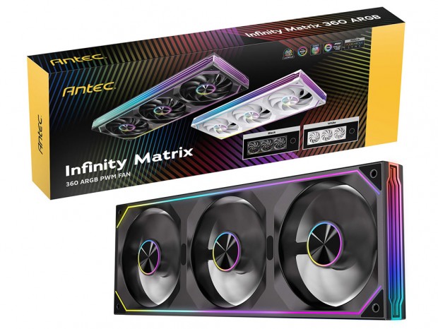 シングルフレーム360 mm ARGBファン、Antec「Infinity Matrix 360 ARGB」発売