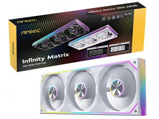 シングルフレーム360 mm ARGBファン、Antec「Infinity Matrix 360 ARGB」発売