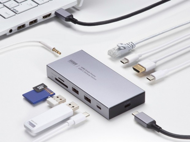 4K出力やギガビットLANを搭載したUSB Type-C接続のドッキングステーション