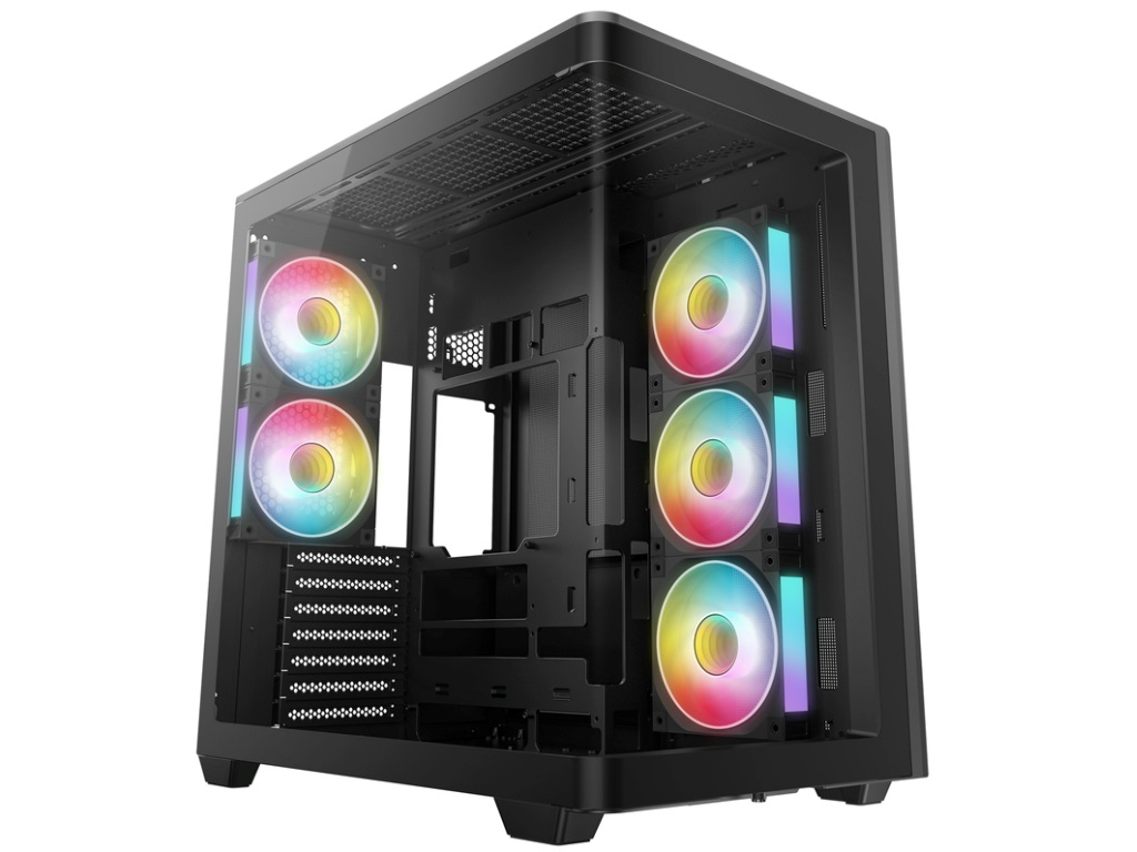 フロント・サイド一体型の曲面ガラス採用パノラマPCケース、DeepCool